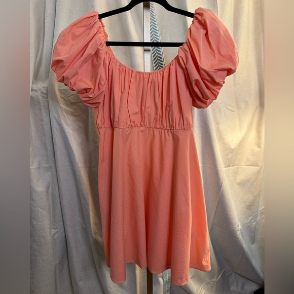 Abercrombie & Fitch Puffed Sleeve Peach Dress Size XL. - Picture 2 of 10